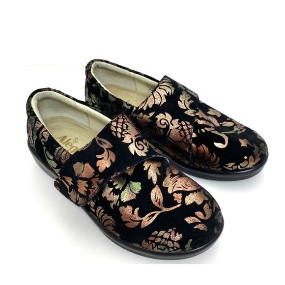 ALEGRIA Lauryn Regal Gold Copper Floral Print Clog Shoes Back Size 7 LAU-557W - Picture 4 of 11